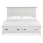 Charleston Wood King Panel Bed Storage Footboard - White SU