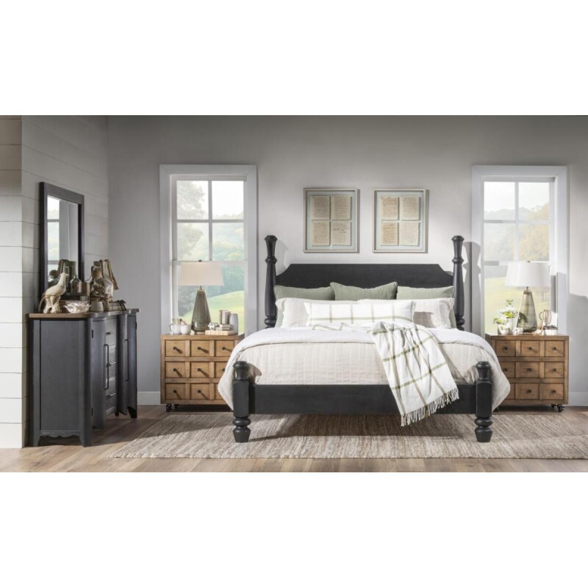 Door Chest 3 Drw Chests Barnwood Oak And Kettle Black 8