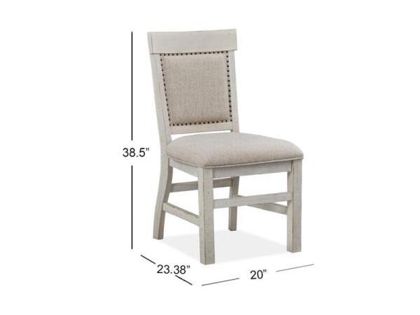 Bronwyn Dining Side Chair w/Upholstered Seat & Back (2/ctn) Chairs & Benches Alabaster, Toasted Nutmeg, Antique Brass w/Pewter Overlay, Baja Natural Fabric 24