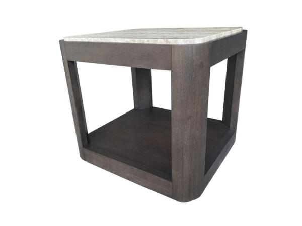 Rect End Table With Stone Top End tables Brown
