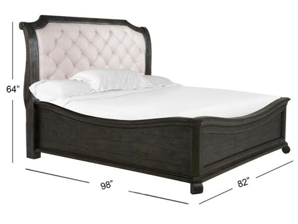 Bellamy Complete King Sleigh Bed w/Shaped Footboard Beds Beds 10