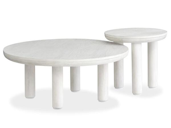 Sunset Cove - White Nesting Cocktail Table w/Casters