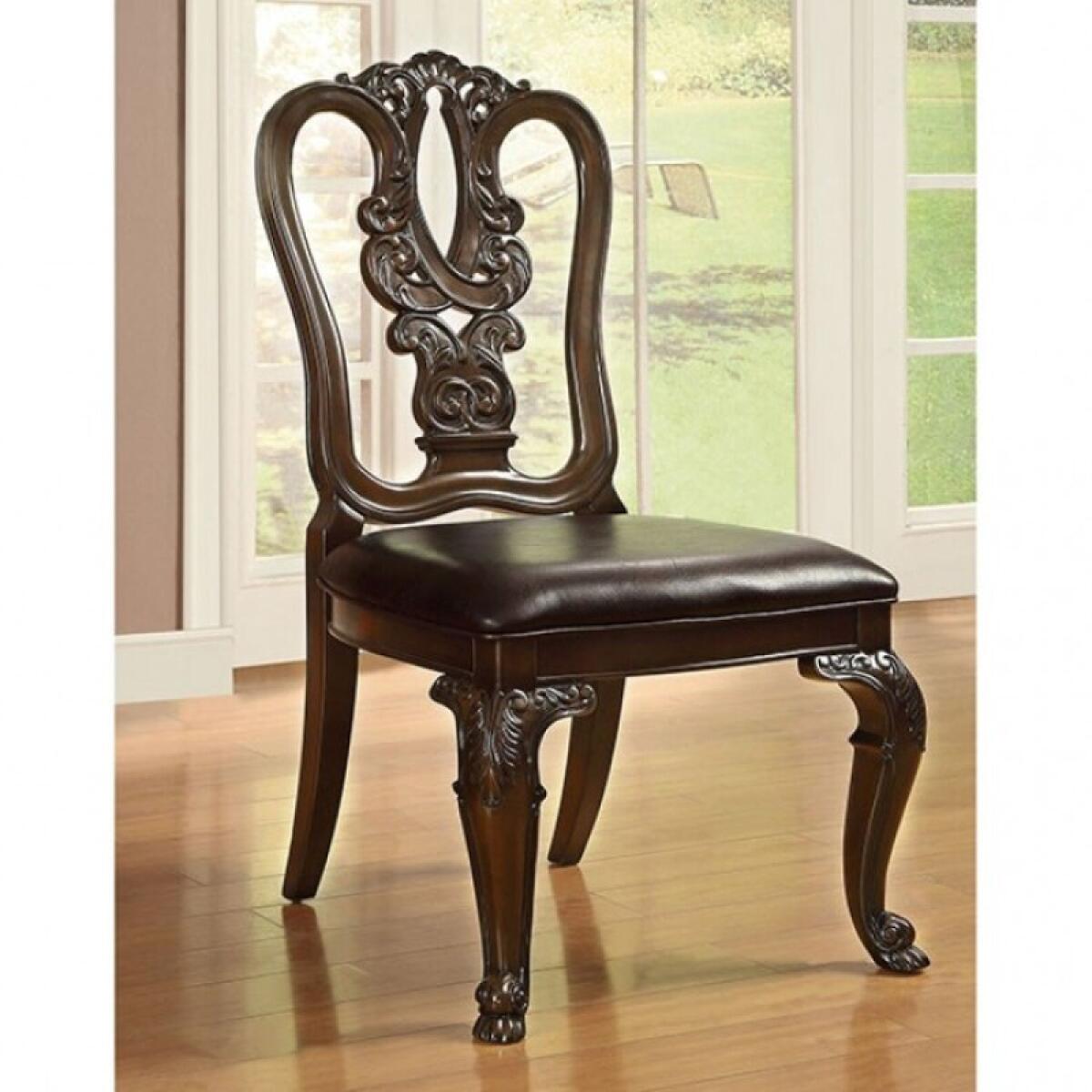Bellagio Wooden Side Chair (2/Box) Chairs & Benches Brown 5