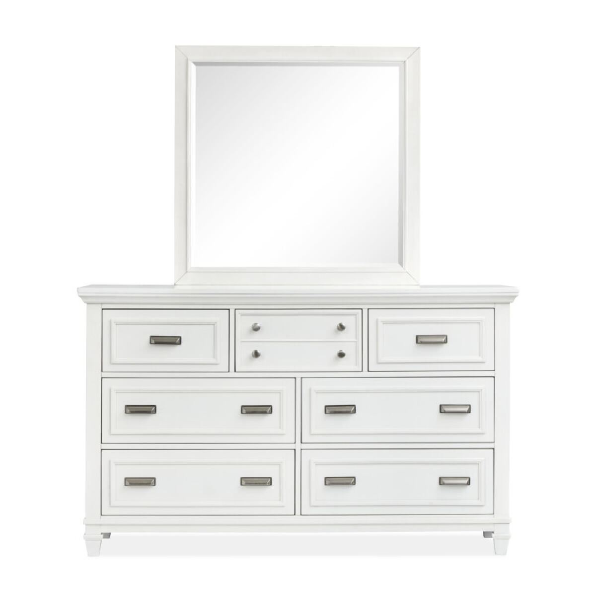 Drawer Dresser_White with Landscape Mirror_White Dressers Dressers 6