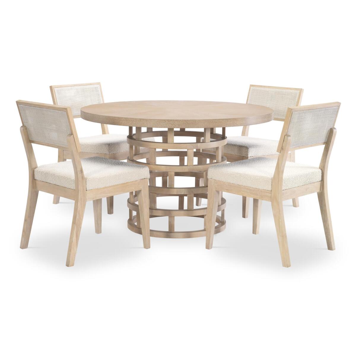 Complete Round Pedestal Table Dining Sets Brown 8