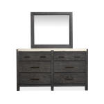 Drawer Dresser with Landscape Mirror Dressers Black 11