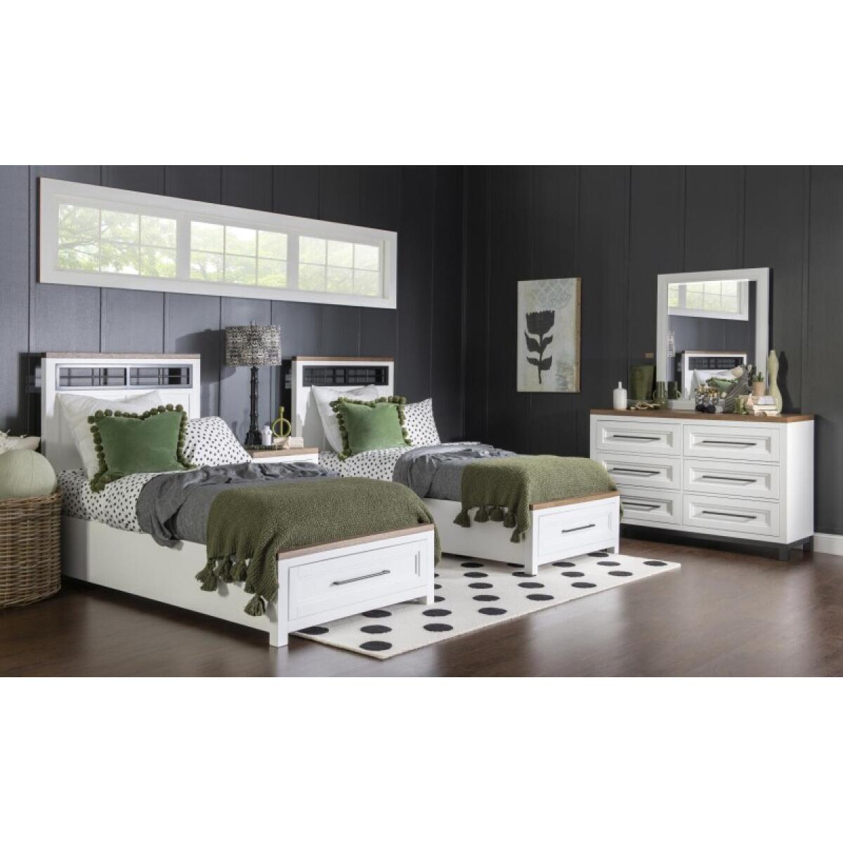 Complete Metalwork Panel Bed W. Storage Footboard, Twin 3/3 Youth Beds Legacy Classic Furniture 7