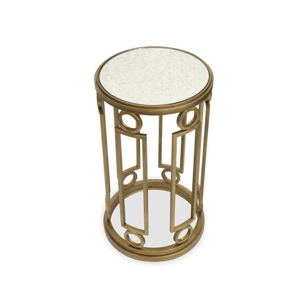 Lorena Round Accent Table End tables Burnished Brass 7