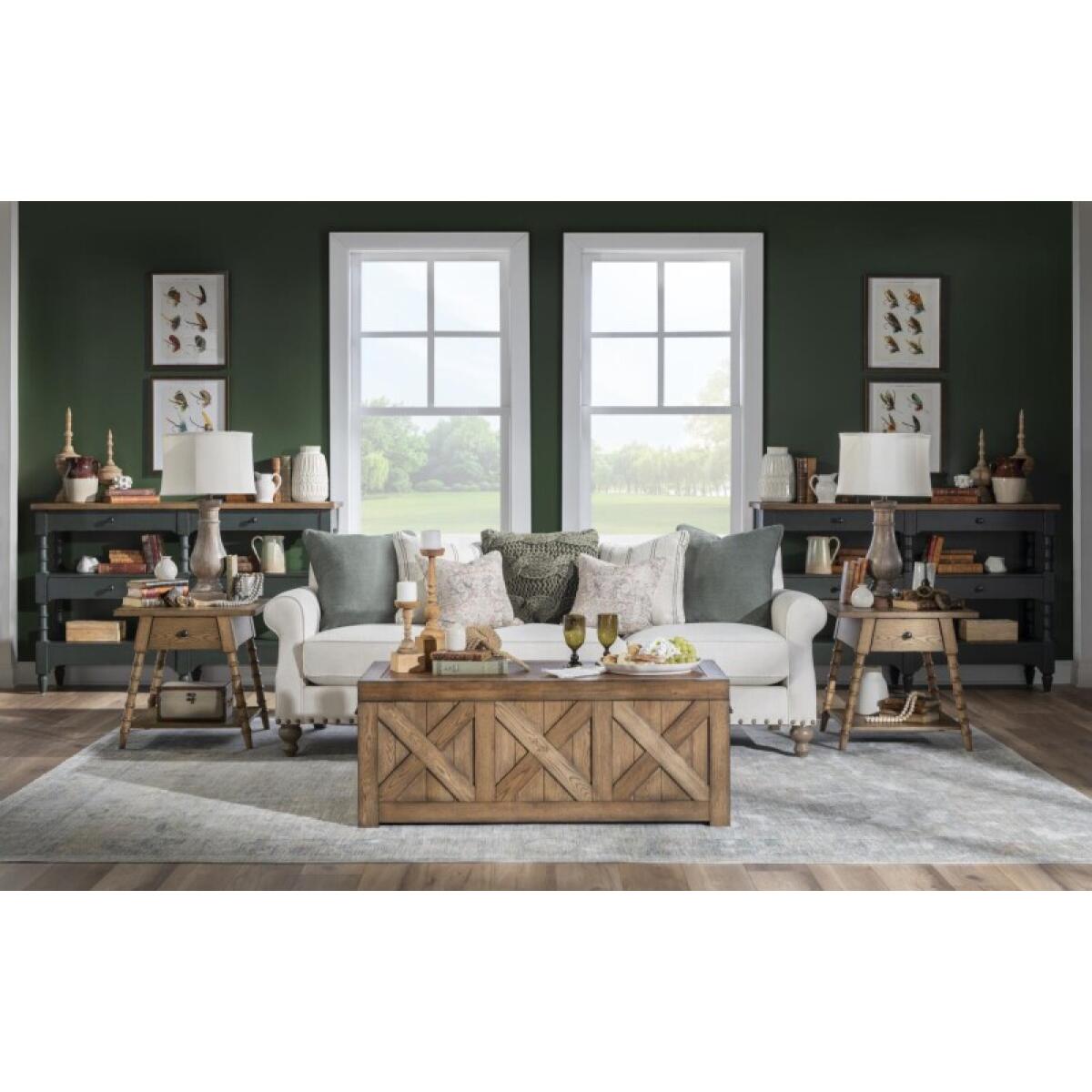 Turned Leg Console Storage Table 4 Drw - Image 6