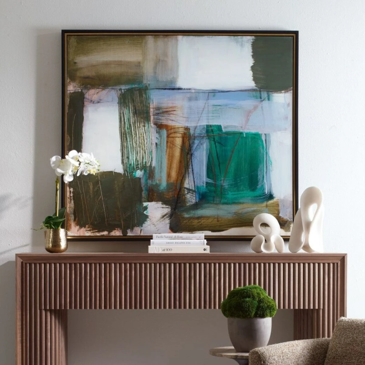 Green Fields Framed Canvas - Image 2