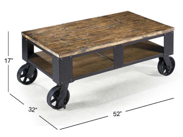 Pinebrook Rectangular Cocktail Table (2 Braking Casters) - Image 3