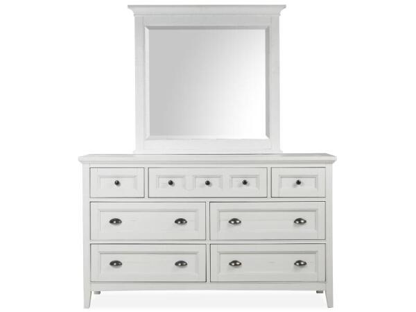 Heron Cove Landscape Mirror Bedroom Mirrors Chalk White, Dovetail Grey