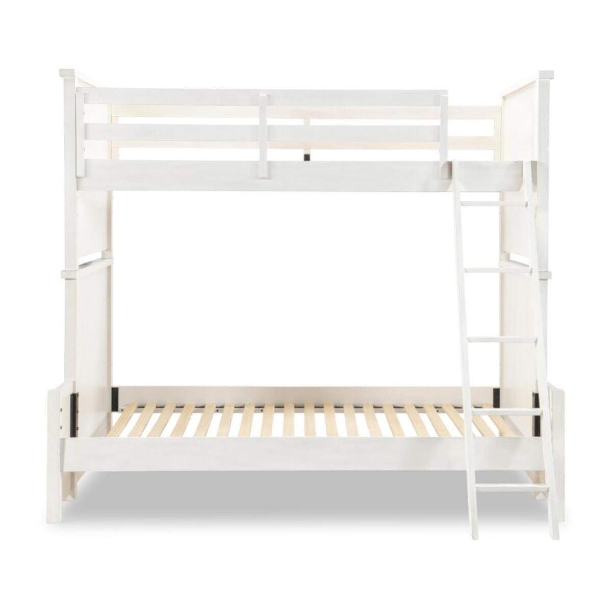 Complete Twin Over Full Bunk Bed White Finish Youth Beds Aged White 8