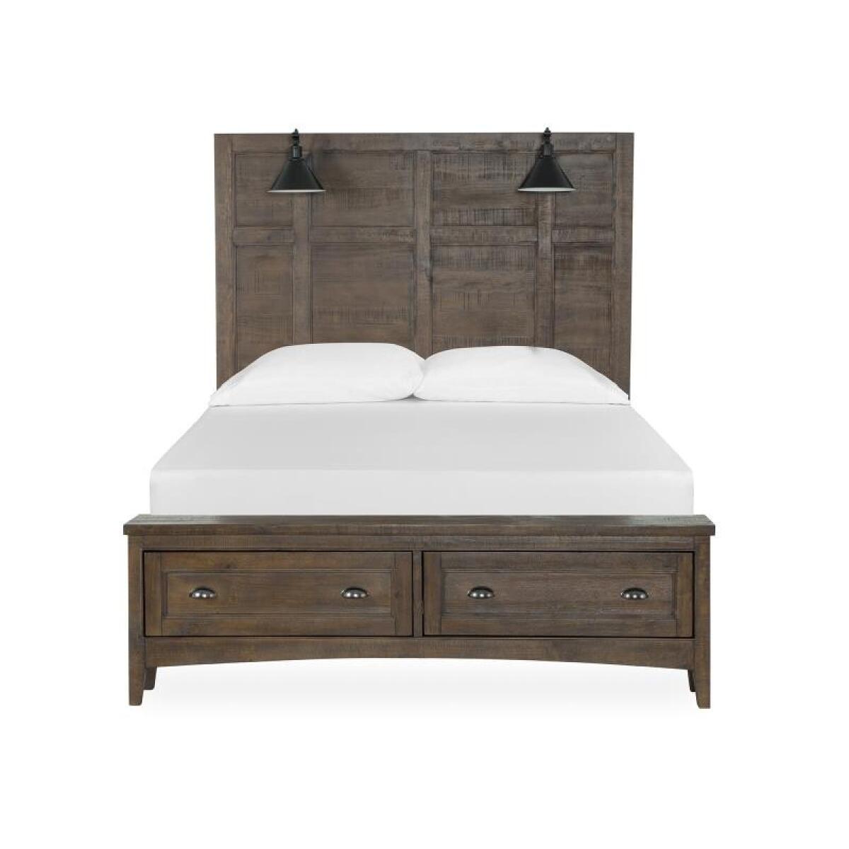 Bay Creek Wood Queen Panel Bed Storage Footboard SU Bed Parts Bed Parts 4