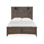Bay Creek Wood Queen Panel Bed Storage Footboard SU