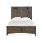 Bay B4398-58SF Wood Queen Panel Bed Storage Footboard SU
