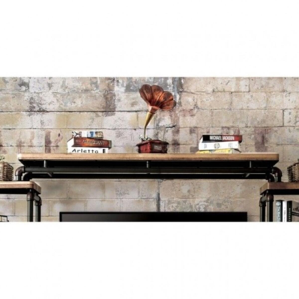 Kebbyll Bridge Entertainment Stands Antique Black/Natural Tone 4