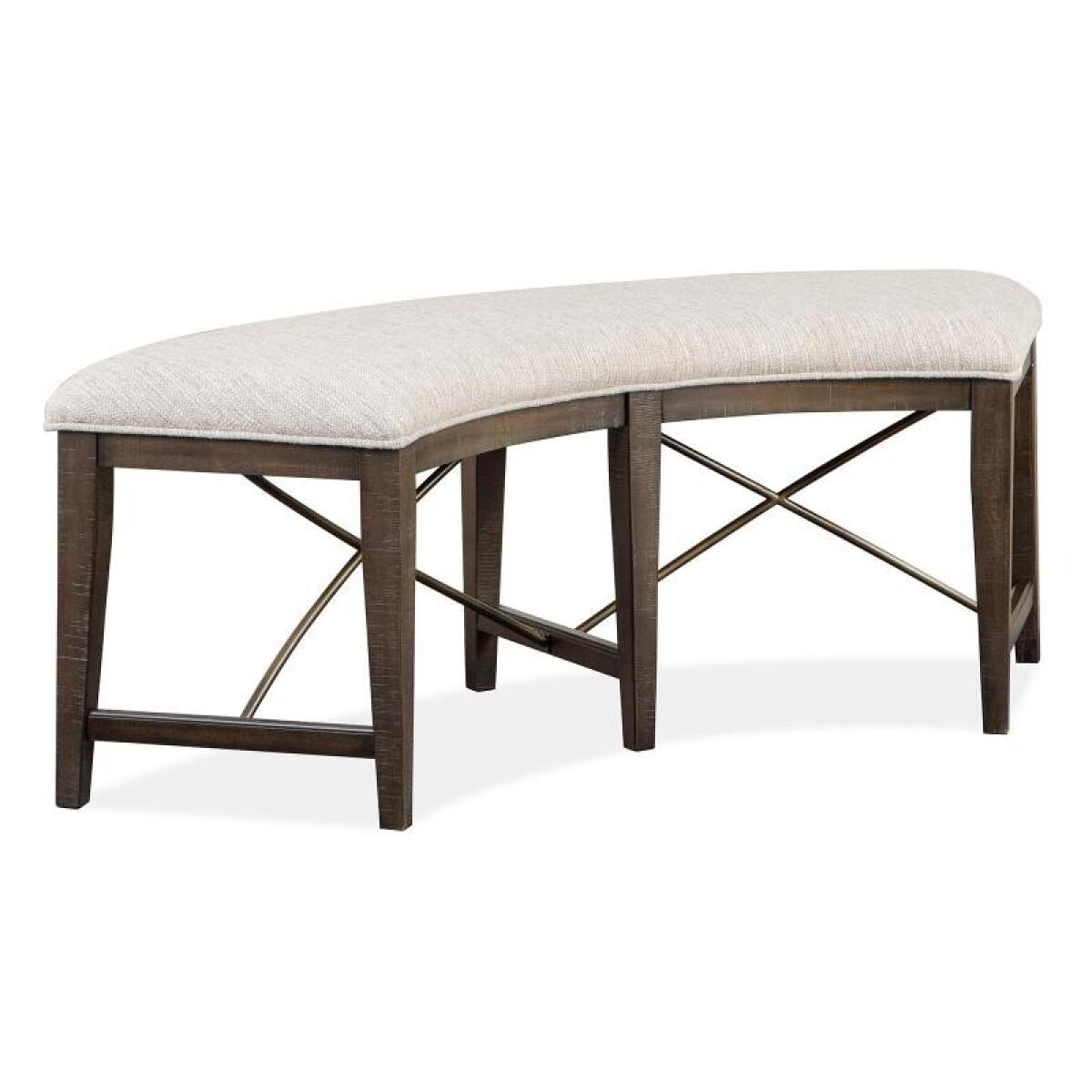 ac1c00a5bdc45c6258fe9eb115d20d25 Westley Falls Curved Bench w/Upholstered Seat - Image 1