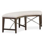 Westley Falls Curved Bench w/Upholstered Seat