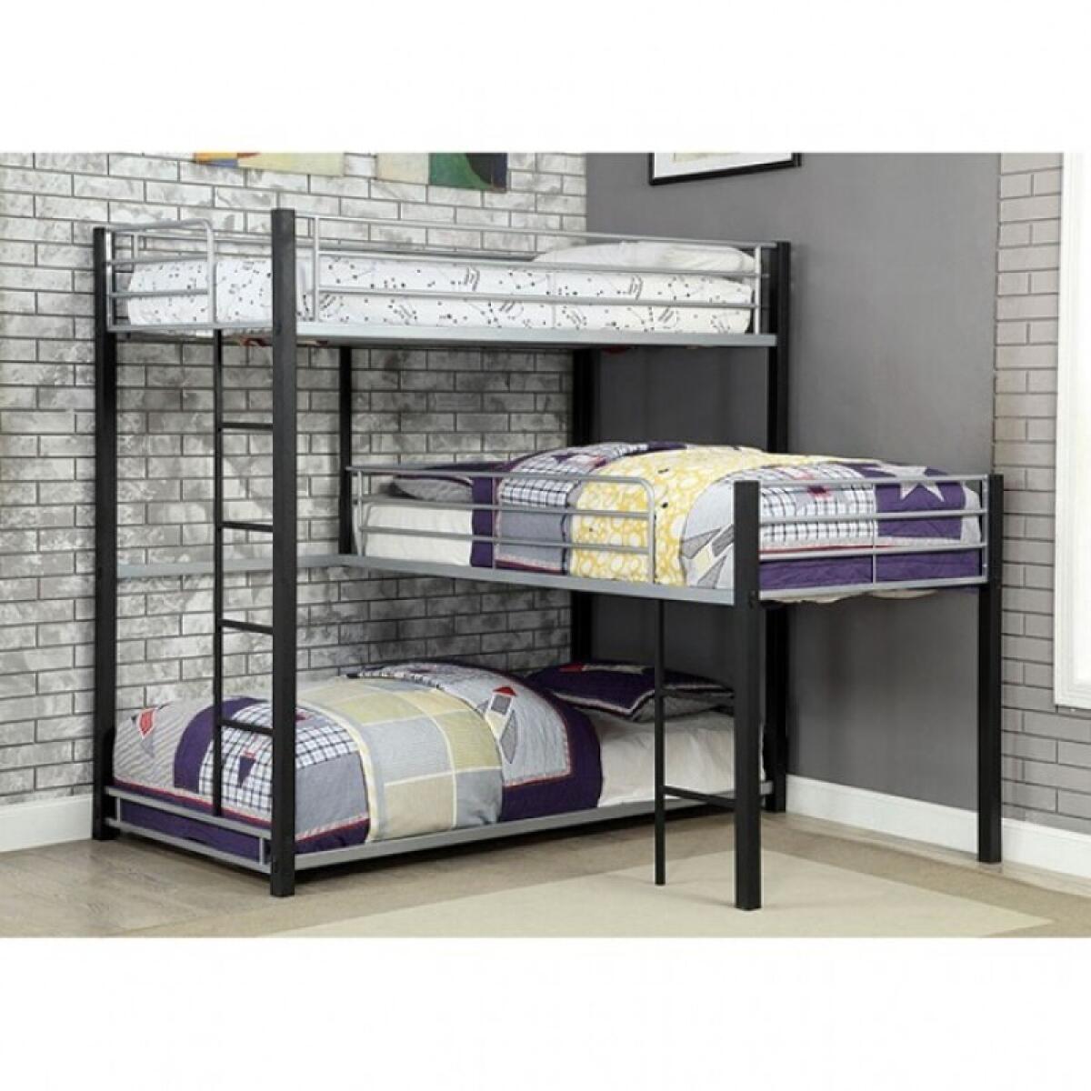 Aubrey Twin Triple Decker Bed Youth Beds Black 6