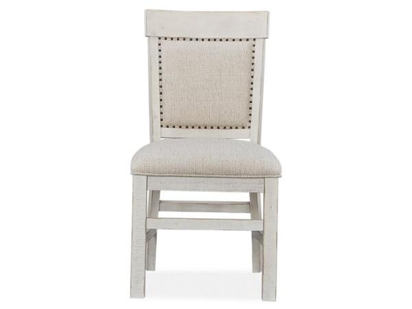 Bronwyn Dining Side Chair w/Upholstered Seat & Back (2/ctn) Chairs & Benches Alabaster, Toasted Nutmeg, Antique Brass w/Pewter Overlay, Baja Natural Fabric 19