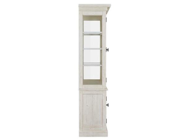 Bronwyn Dining Cabinet Dining Storage Alabaster, Toasted Nutmeg, Antique Brass w/Pewter Overlay, Baja Natural Fabric 20