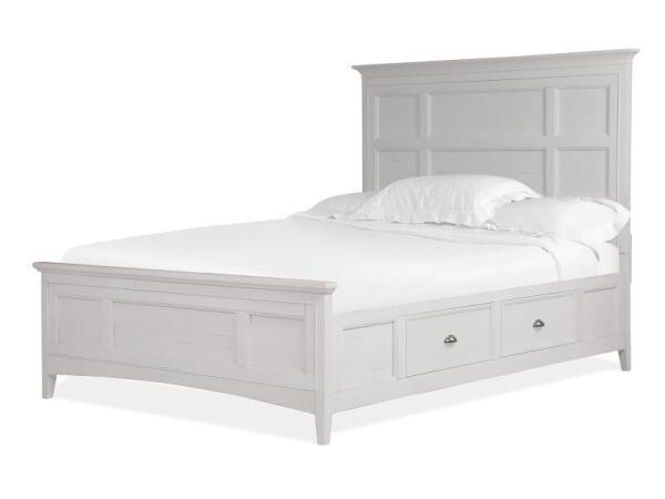 Heron Cove Complete King Panel Bed with Storage Rails - Image 3