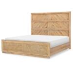 Complete Queen Channeled Uphostered Panel Bed 5/0 Beds Aged Driftwood