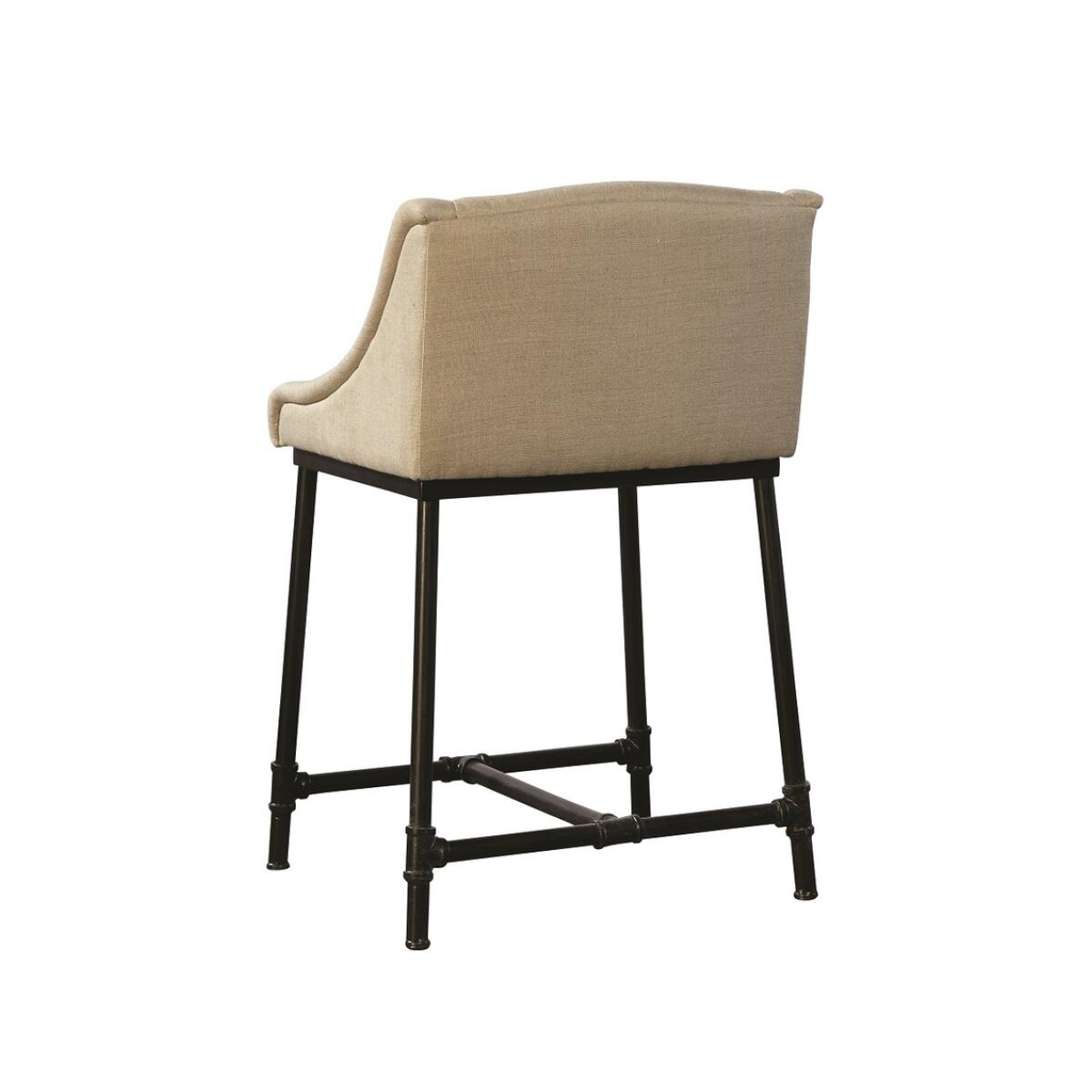 Linen & Iron Pipe Counter Stool - Image 3