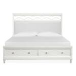 Springhouse Wood King Panel Bed Upholstered Headboard KD