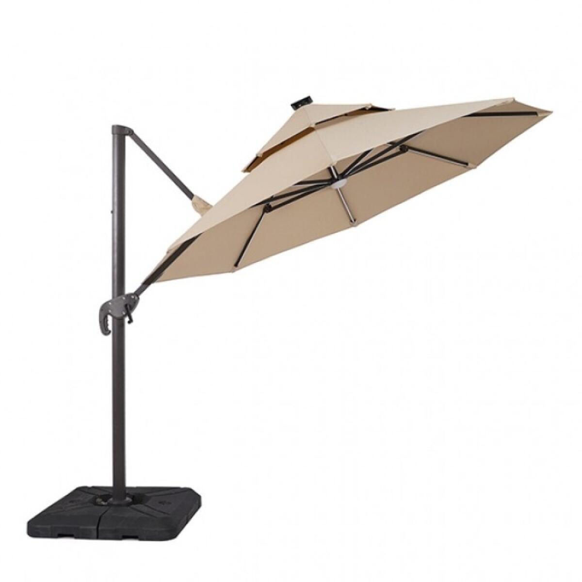 Fera 10 Ft Round Umbrella w/ LED Bulb + 37" Large Base - Image 5