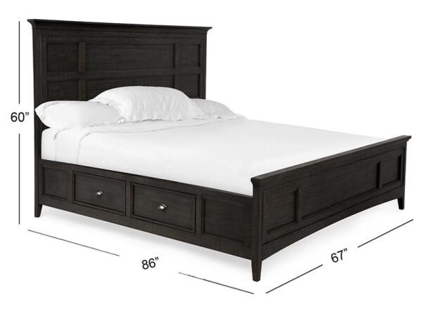 Westley B4399-55 Complete Queen Panel Bed with Storage Rails - Image 3