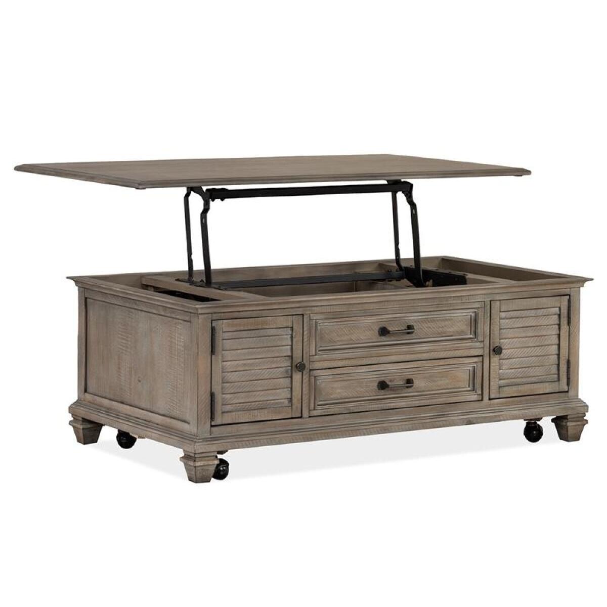 Lancaster Lift Top Storage Cocktail Table w/Casters - Image 3