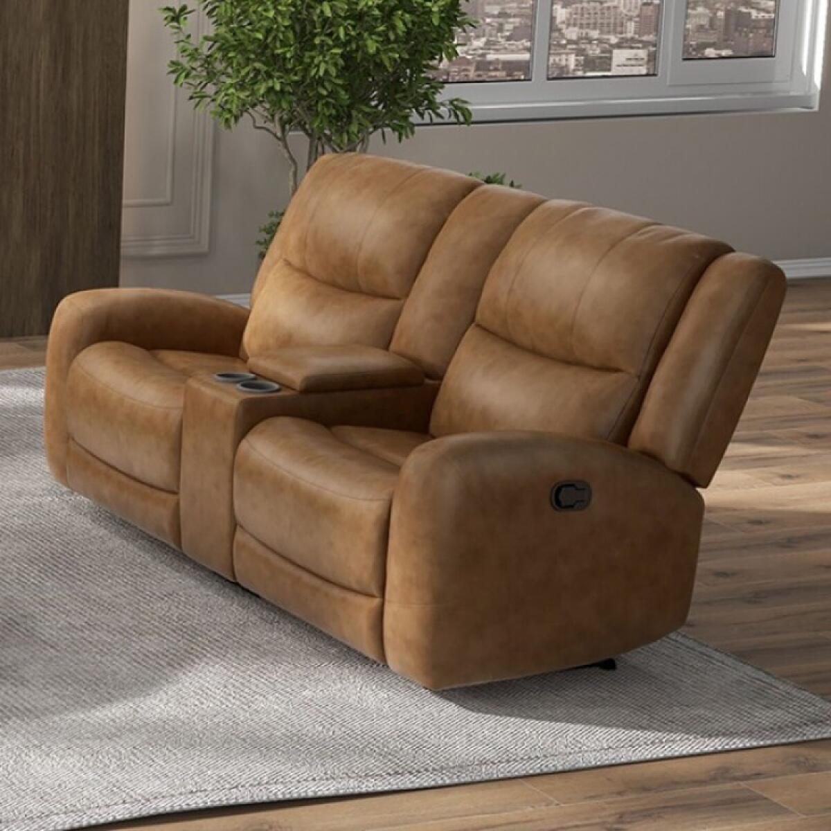 Leolinus Manual Recliner Loveseat w/ Console - Image 2