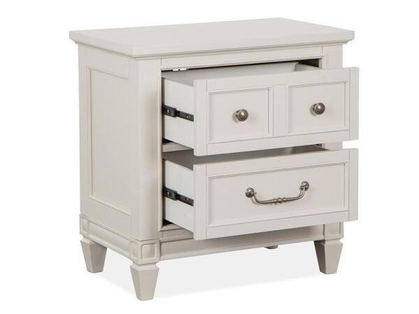 Willowbrook Drawer Nightstand Nightstands Egg Shell White w/slight rub through, M10868 Natural Fabric 19