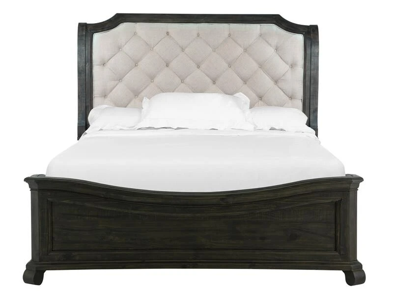 b3510160189cc8ae1a15e41a6ec85eaa Bellamy B2491-65F Wood King Bed Shaped Footboard SU - Image 1