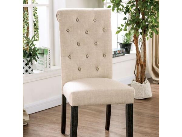 Alfred Side Chair (2/Ctn) Chairs & Benches Antique Black/Ivory