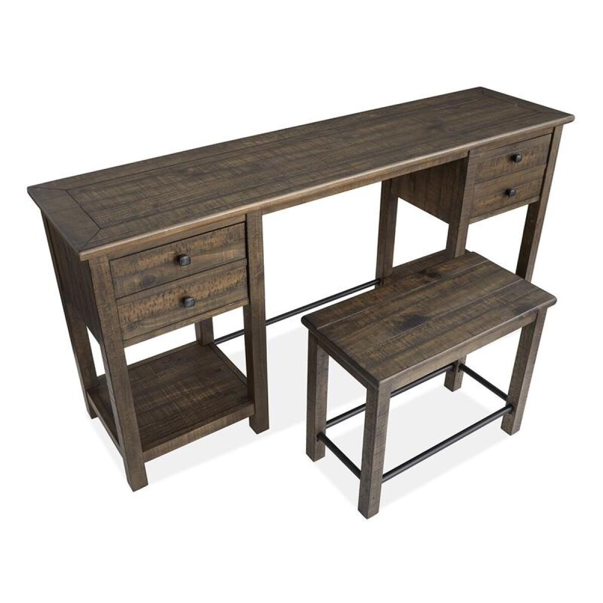 Smithton Rectangular Sofa Table w/1 Stool Sofa Tables Brown 11