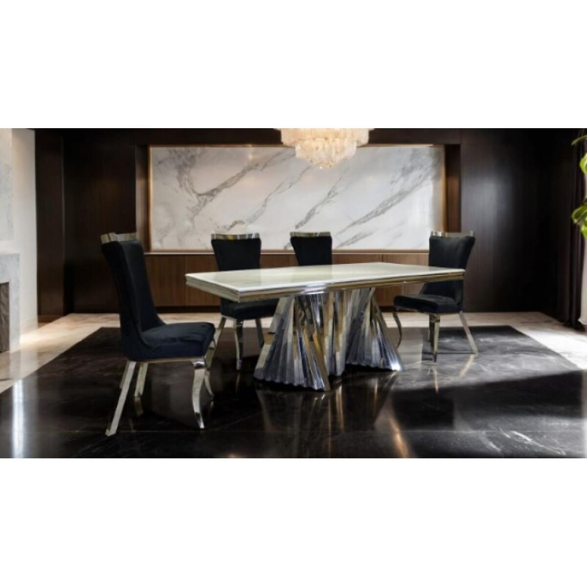 Basilicata Chair, Silver/Black (2/CTN) - Image 4