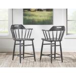 Counter Height Spindle Back Arm Chair With Handle Cut Out Chairs & Benches Black 13