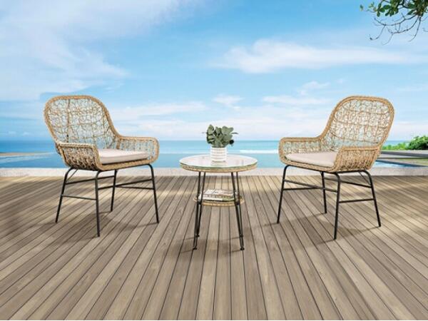 Zalika 3 Pc. Conversation Set Outdoor Sets Cream 8