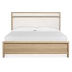 Merrifield Wood Queen Panel Bed Upholstered Headboard KD