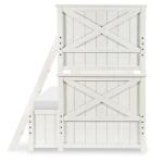 Complete Twin Over Full Bunk Bed White Finish Youth Beds Aged White 15