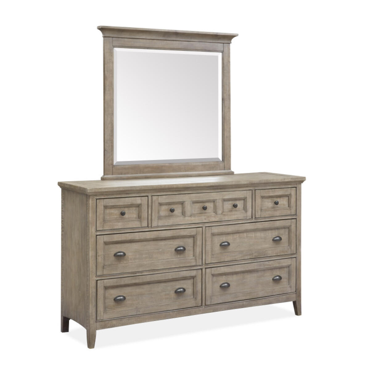 Drawer Dresser with Landscape Mirror Dressers Brown 6