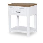 Open Nightstand Nightstands Harvest Oak Tops, Natural White Base, Aged Black Accents 10