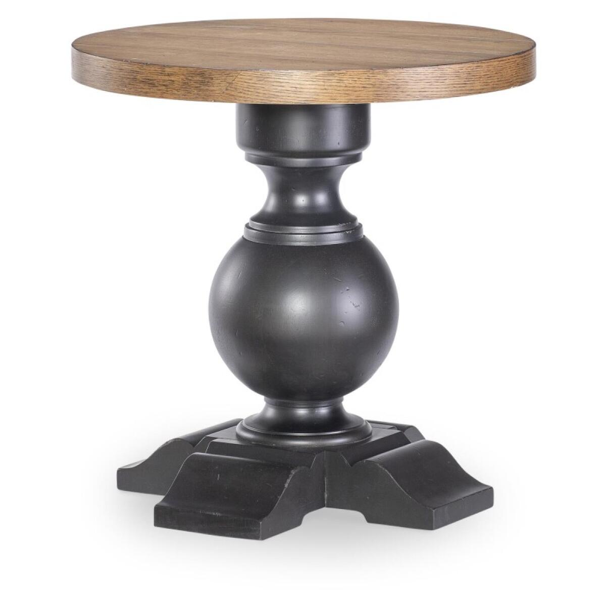 Urn Base End Table End tables Barnwood Oak And Kettle Black 4