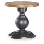 Urn Base End Table End tables Barnwood Oak And Kettle Black 11