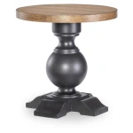 Turned Bobbin Leg Console Table Console Tables Barnwood Oak And Kettle Black 2