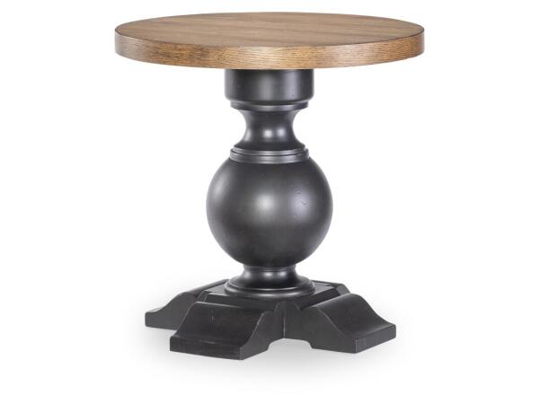 Urn Base End Table End tables Barnwood Oak And Kettle Black