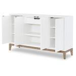 Credenza Dining Storage Cloud White And Desert Oak 14